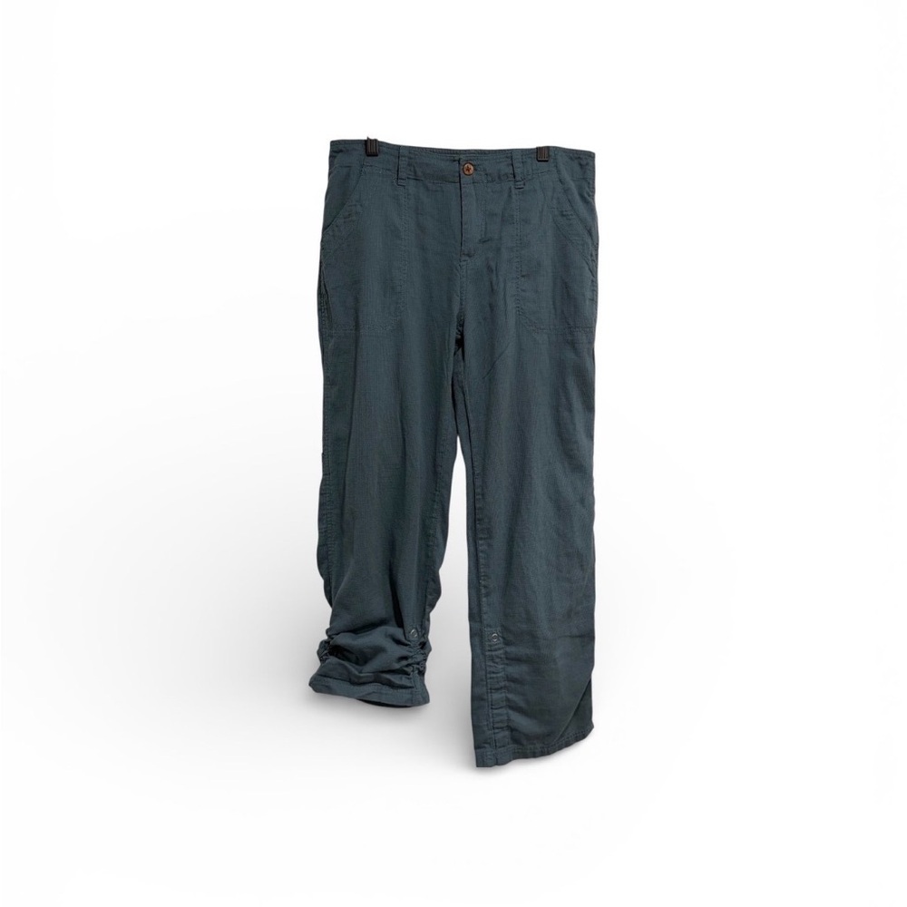 2/$25 Royal Robbins Cotton Teal Khaki Pants with Pockets Adjustable Pant Length